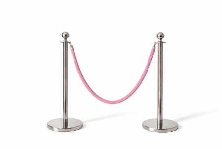 Combo 2 Postes Cromados + 1 cordon 1,4 mts